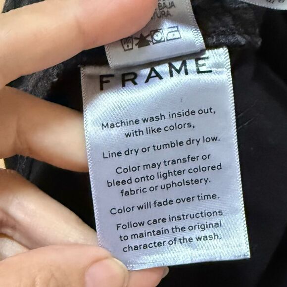 FRAME Le High Skinny Split Zip-Hem Ankle Jeans in Noir 29 - Picture 7 of 12